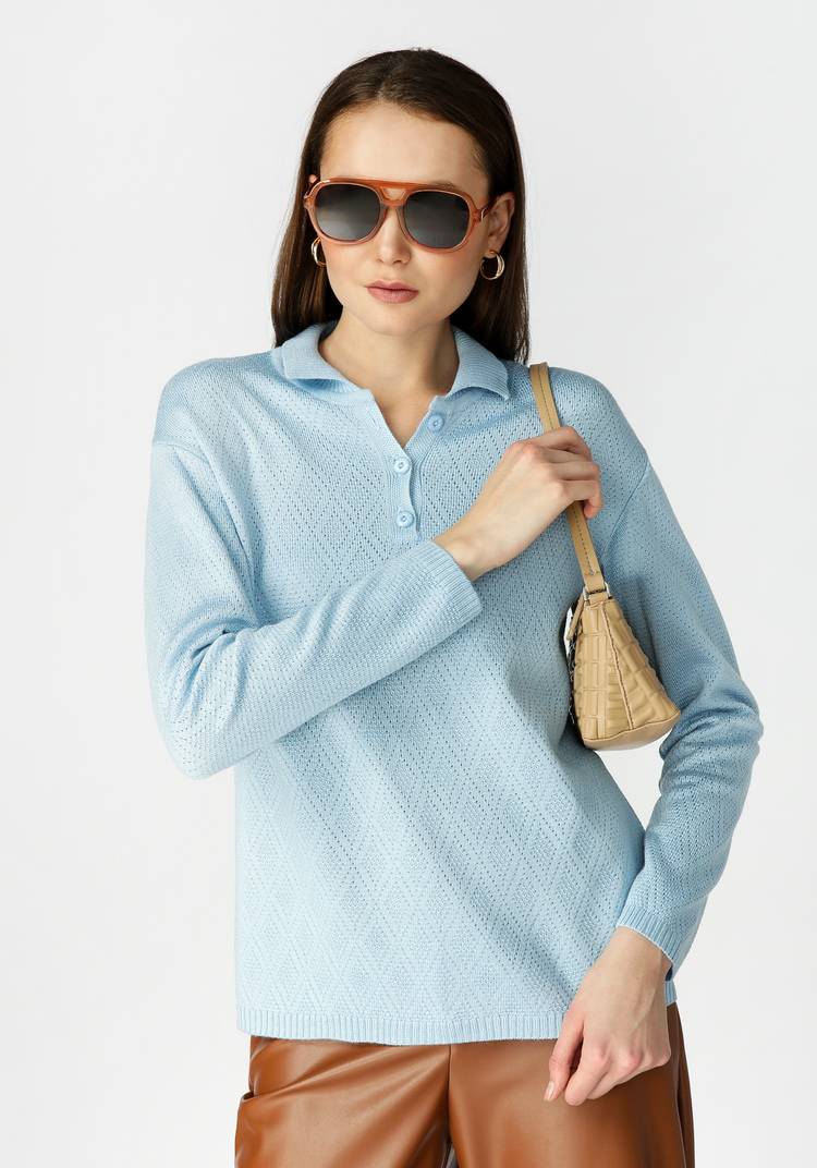 Рубашка женская с застежкой поло шир.  750, рис. 6