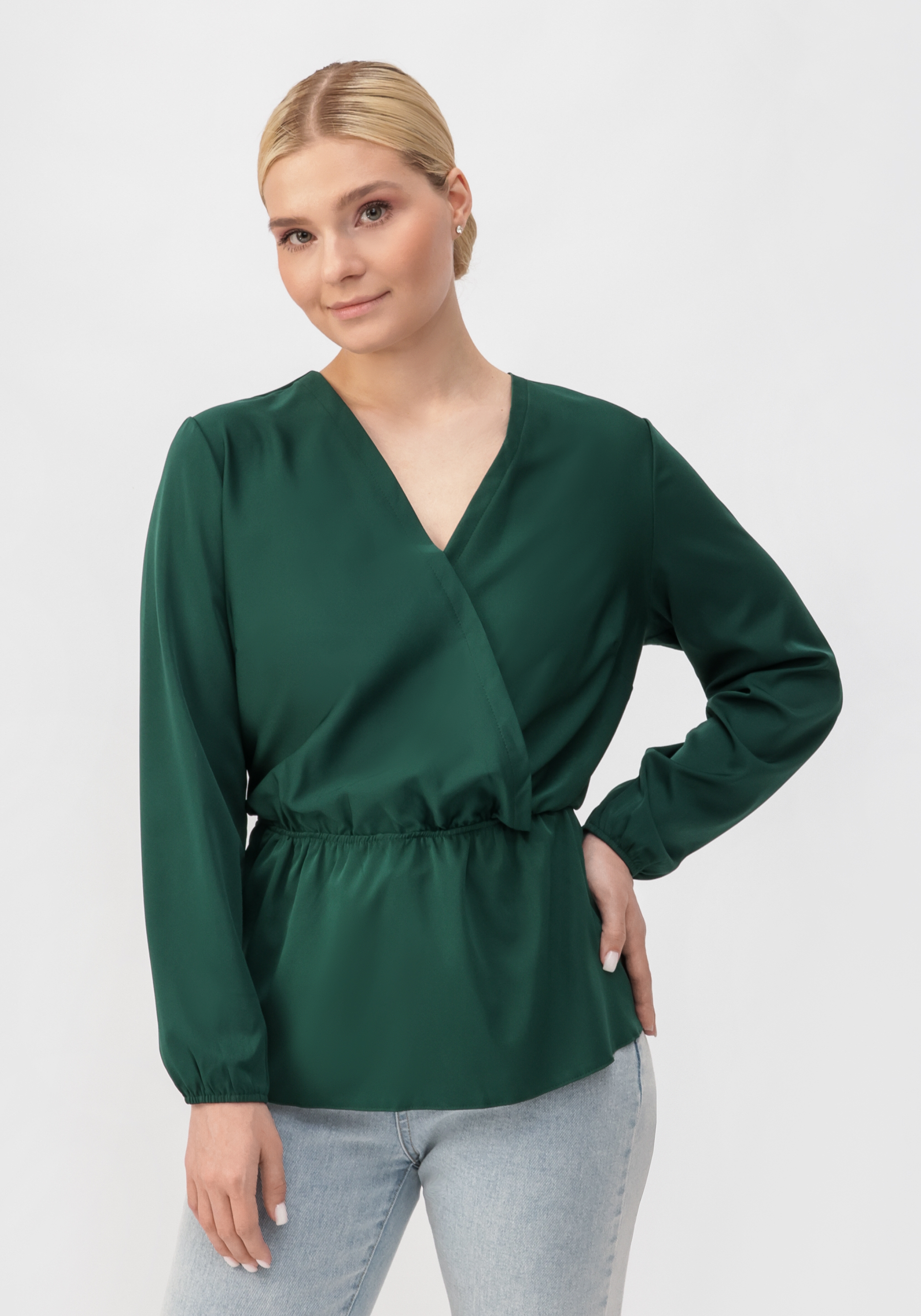 Блуза "Селин", цвет зеленый, размер 50