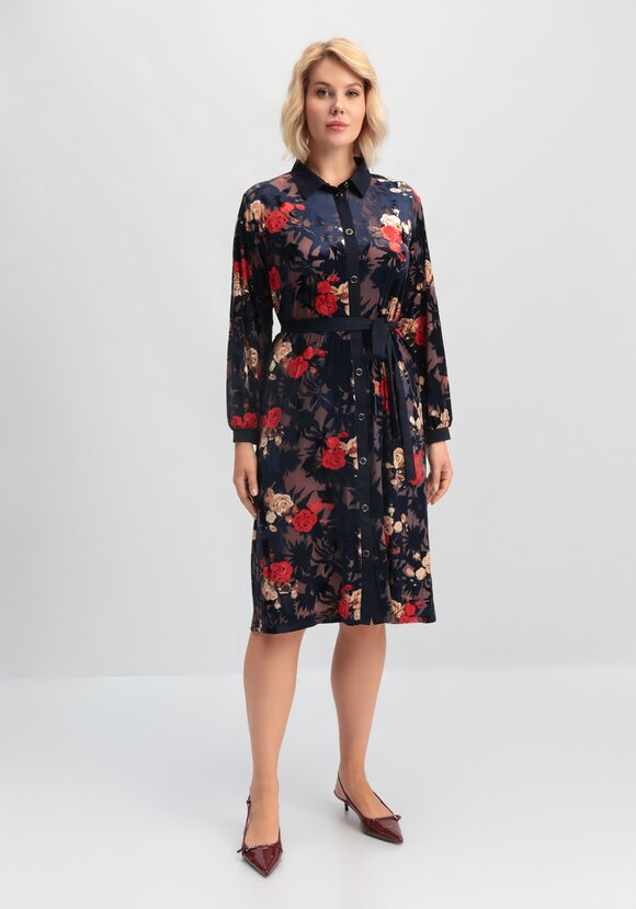 Платье-рубашка с цветочным рисунком шир.  580, рис. 14