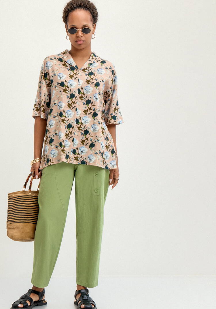 Брюки с декоративной планкой и карманами шир.  750, рис. 7