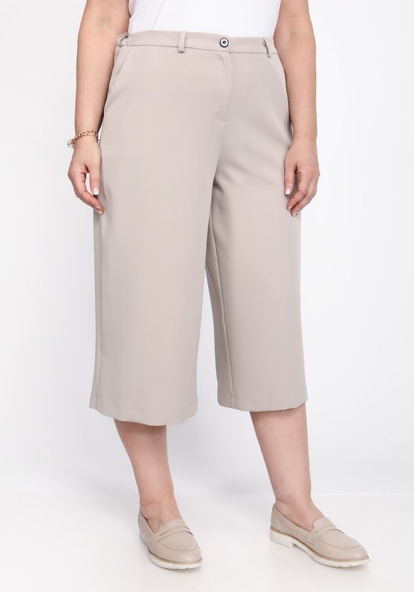 Брюки-кюлоты однотонные широкие шир.  580, рис. 1