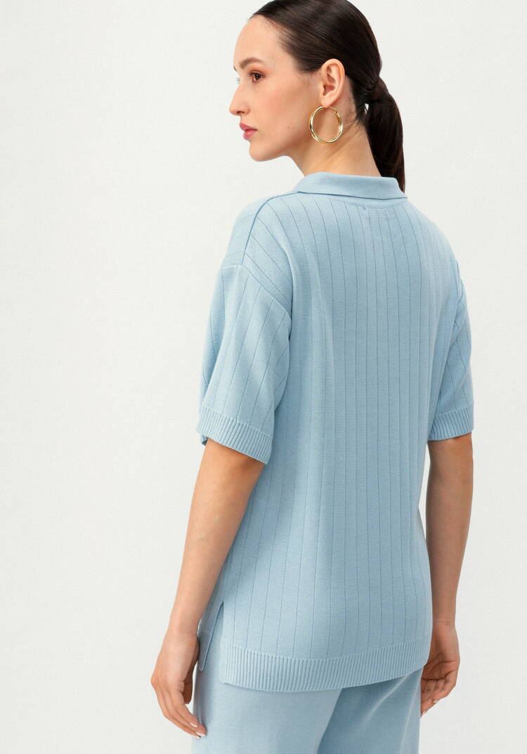 Поло удлиненное с вертикальной полосой шир.  750, рис. 20