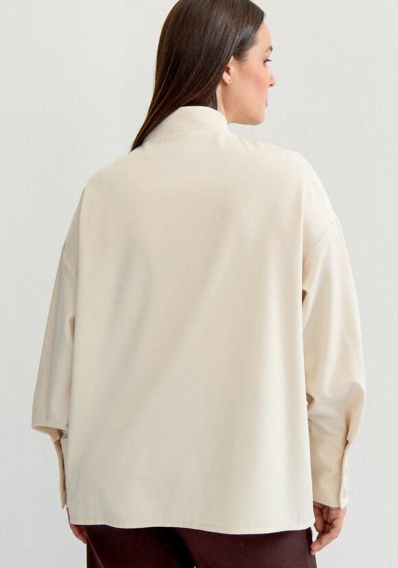 Блуза комбинированная с воротником-стойкой шир.  580, рис. 3