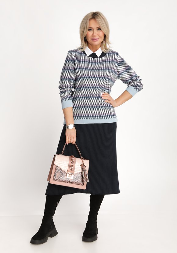 Джемпер свободный в полоску шир.  580, рис. 3