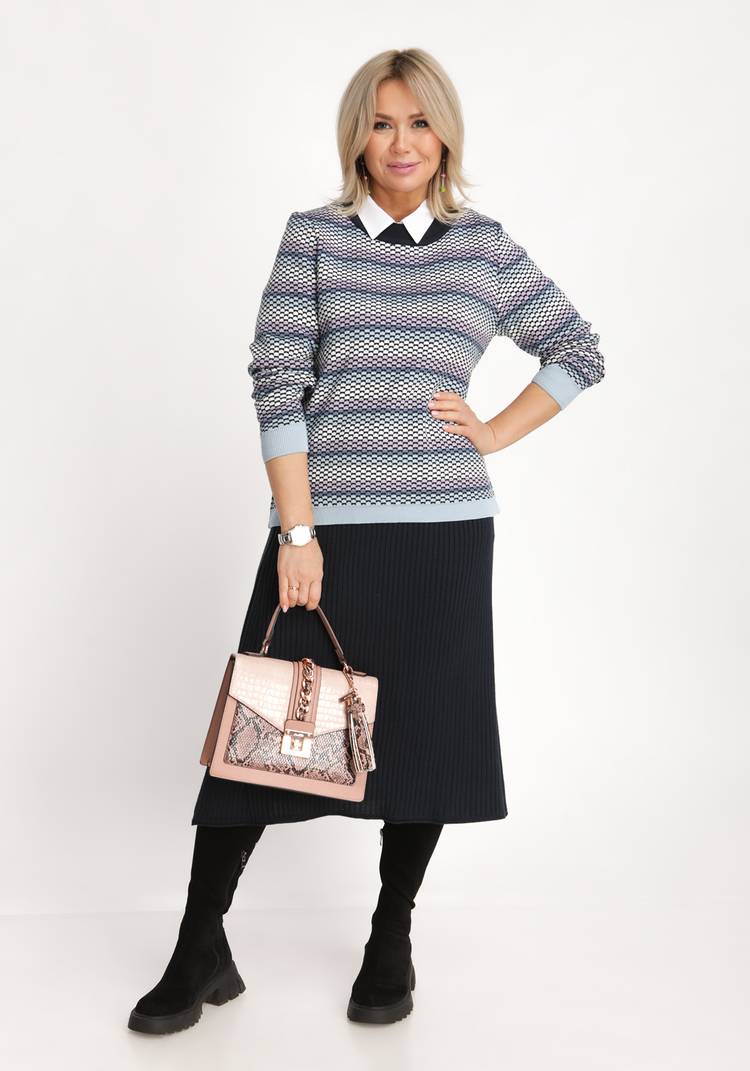 Джемпер свободный в полоску шир.  750, рис. 3