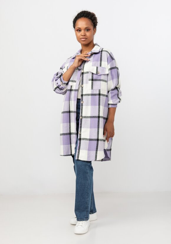 Рубашка удлиненная в клетку Венди шир.  580, рис. 14