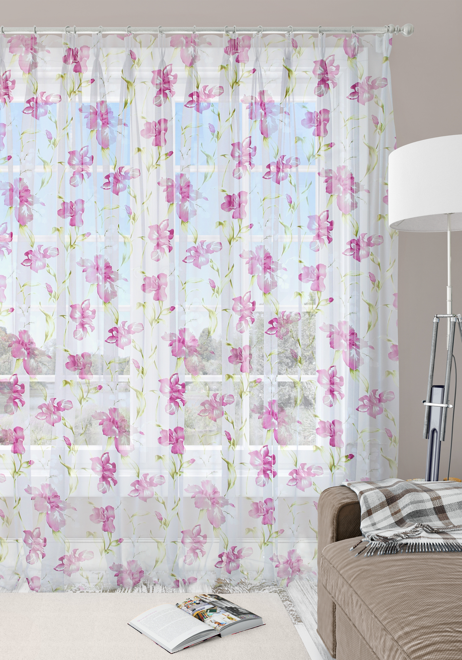 

Тюль-вуаль "Ирисы", Розовый