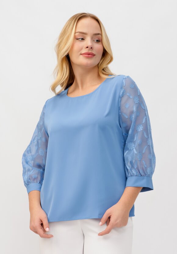 Блуза с шифоновыми рукавами 3 / 4 шир.  580, рис. 7