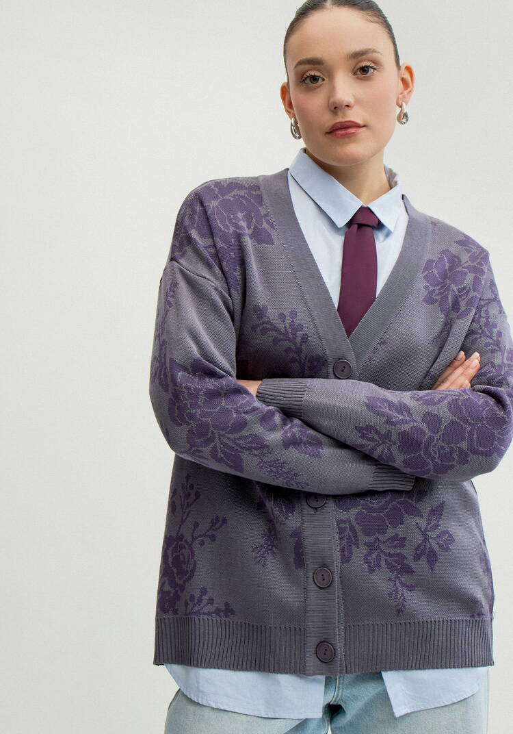 Кардиган с нежным цветочным принтом шир.  750, рис. 8