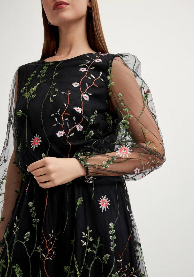 Платье с вышивкой по сетке шир.  750, рис. 5