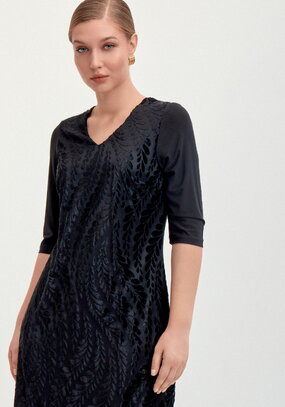 Платье из панбархата и трикотажа