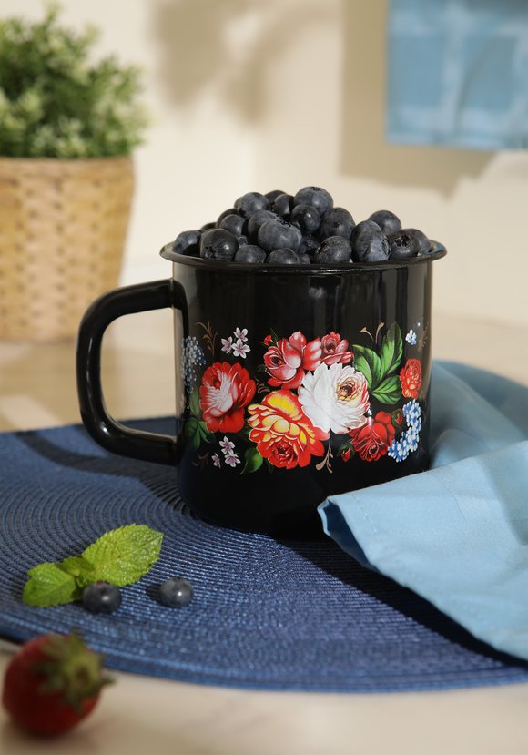 Кружка эмалированная Жостовские мотивы. шир.  580, рис. 1