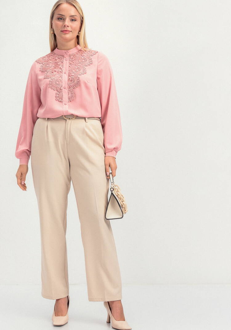 Рубашка с кружевной вставкой на груди шир.  750, рис. 9