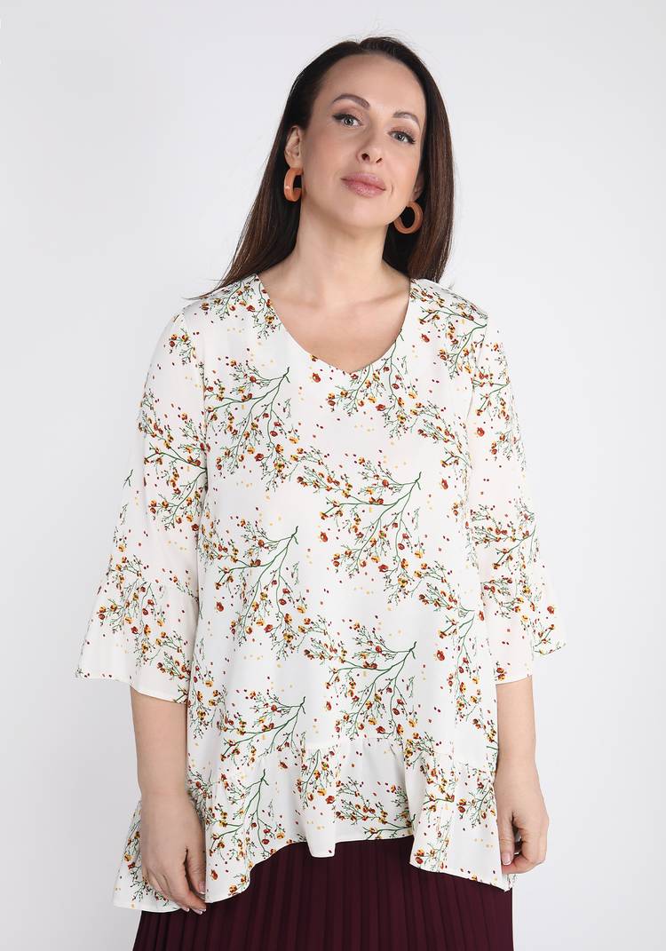 Блуза с рукавом 3/4 свободного кроя шир.  750, рис. 9