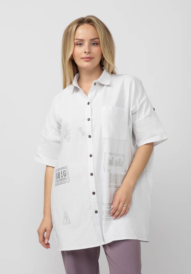 Удлиненная рубашка женская Каролин шир.  750, рис. 11