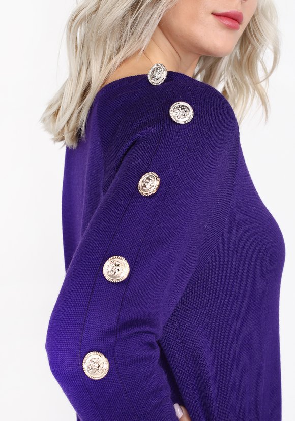 Платье однотонное с пуговицами на рукавах шир.  580, рис. 2