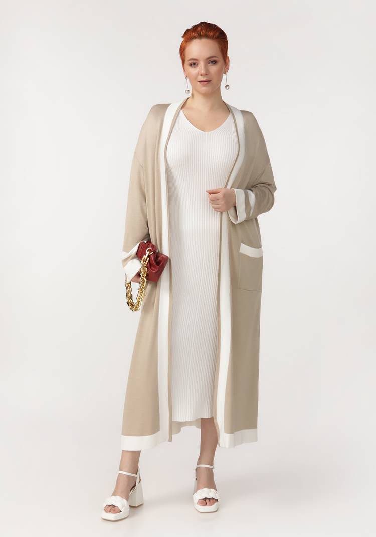 Кардиган с карманами и поясом в комплекте шир.  750, рис. 3