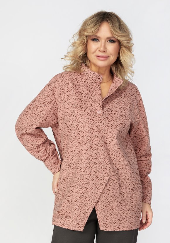 Блуза с цветочным принтом и кокеткой шир.  580, рис. 1