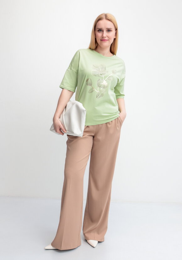 Футболка с принтом Золотой цветок шир.  580, рис. 12