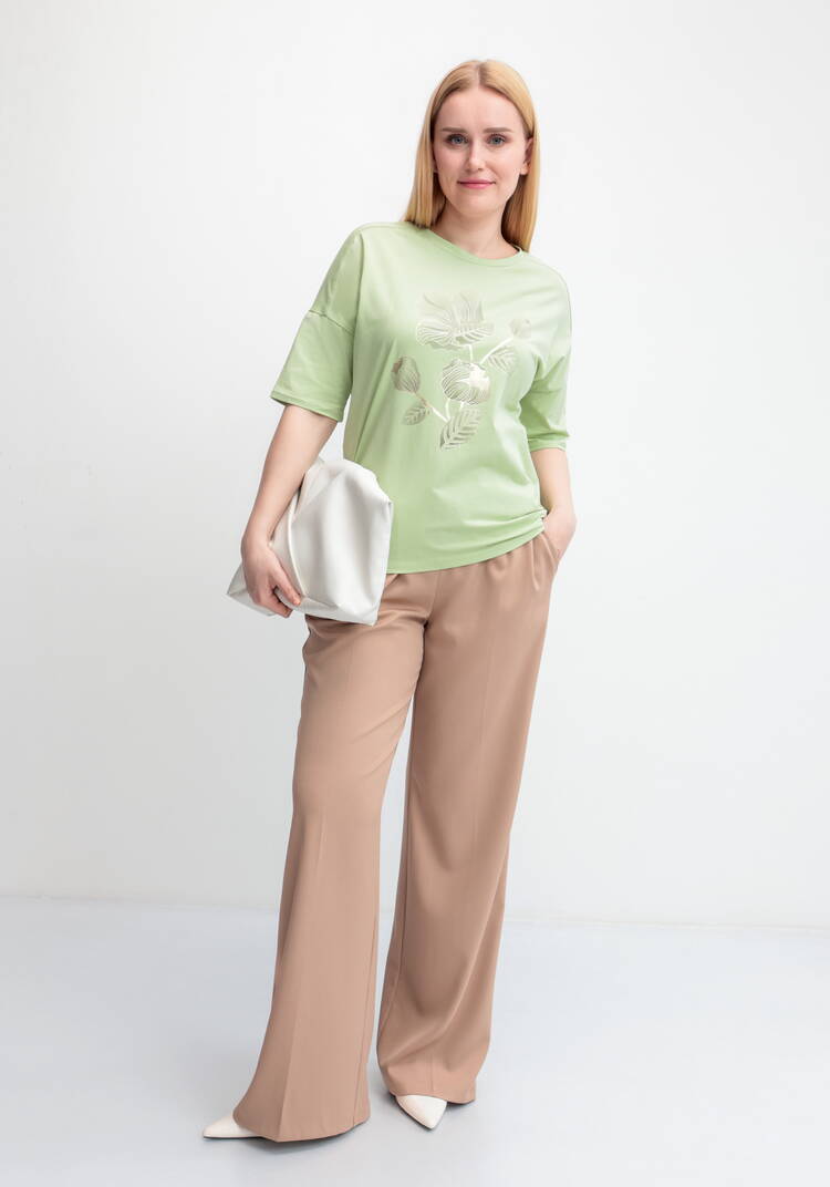 Футболка с принтом Золотой цветок шир.  750, рис. 12