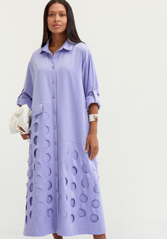 Платье А-силуэта с перфорацией шир.  580, рис. 16