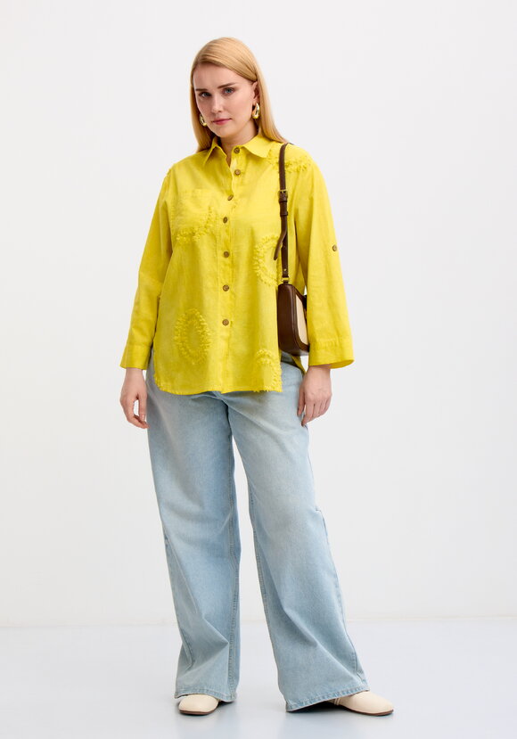 Блуза с фактурным рисунком из хлопка шир.  580, рис. 2