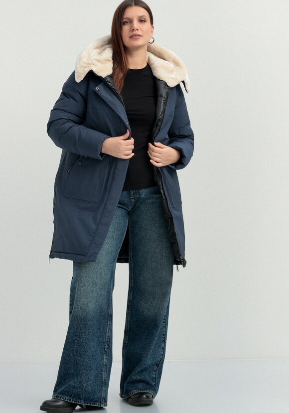 Куртка с меховым капюшоном на молнии шир.  580, рис. 27