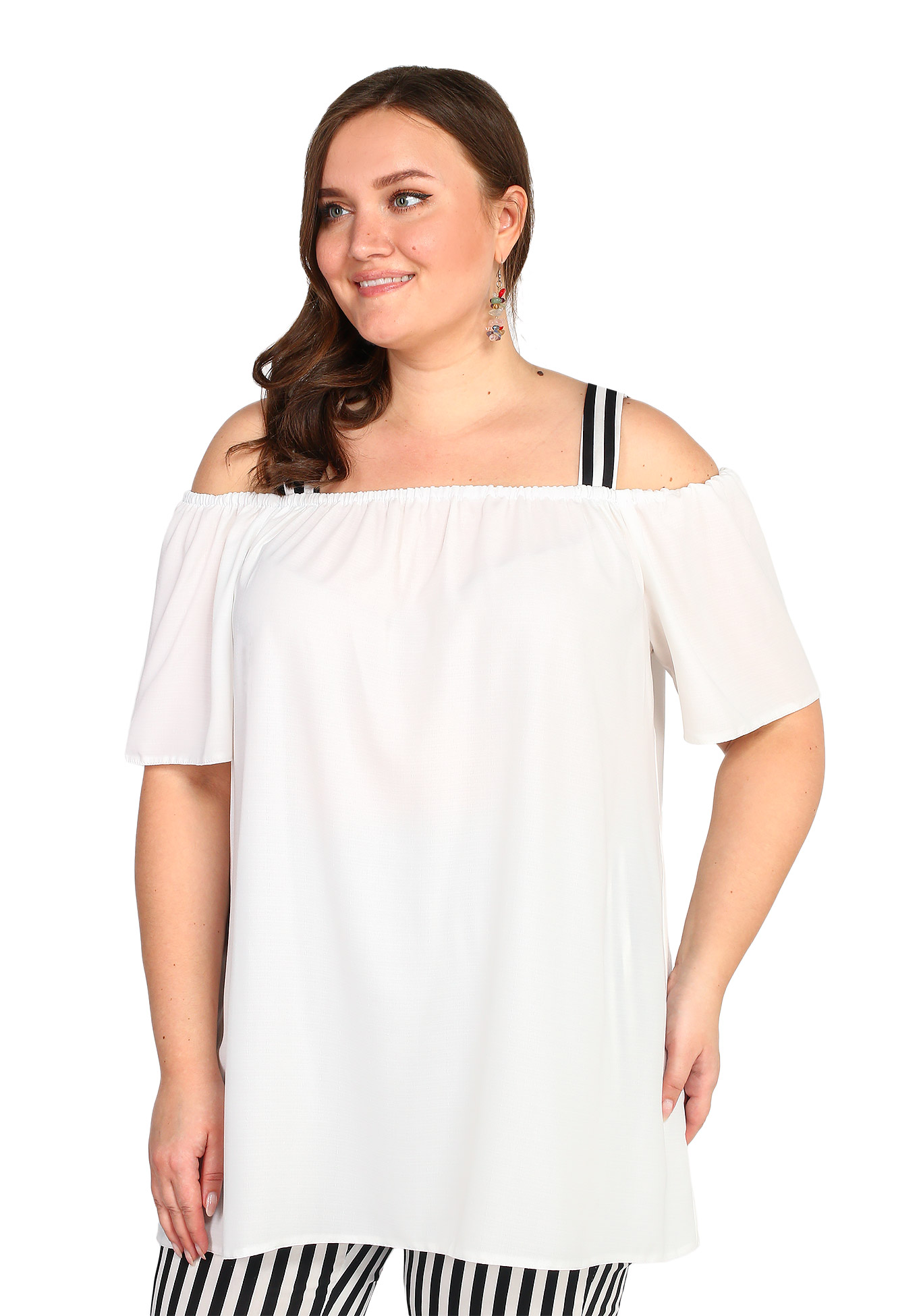Блуза "Стильное вдохновение" Julia Weber, размер 50, цвет бело-чёрный - фото 5