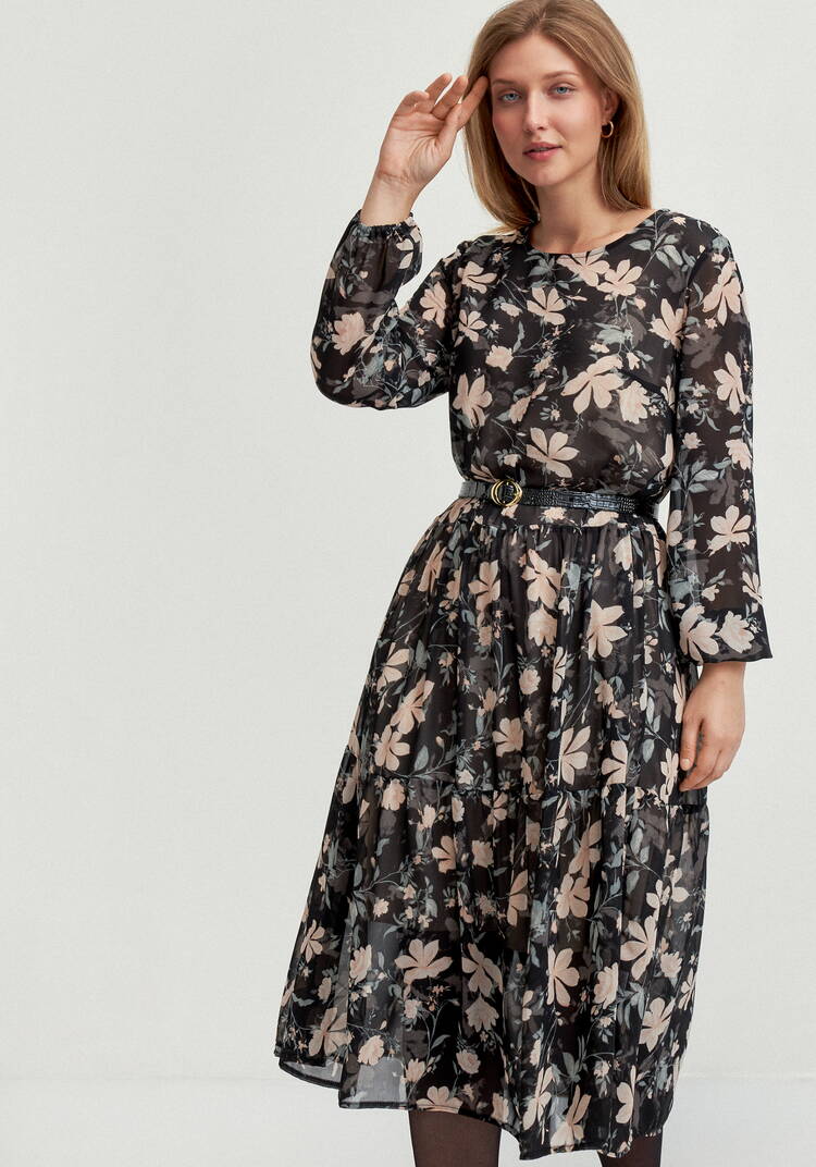 Платье свободного кроя с принтом цветок шир.  750, рис. 7