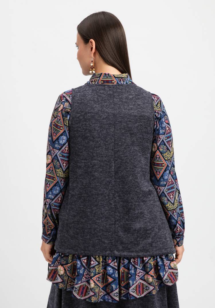 Жилет А-силуэта с кулиской по низу шир.  750, рис. 19