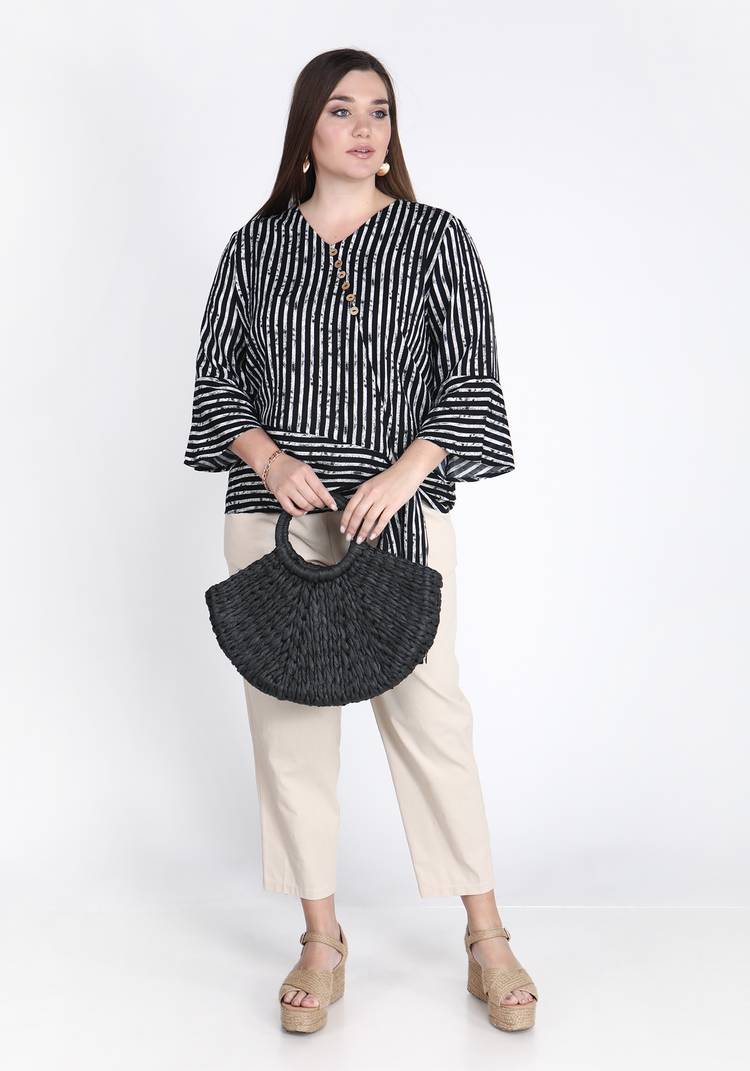 Блуза с декоративным бантом и рукавом 3/4 шир.  750, рис. 7