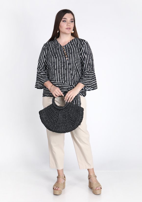 Блуза с декоративным бантом и рукавом 3/4 шир.  580, рис. 7