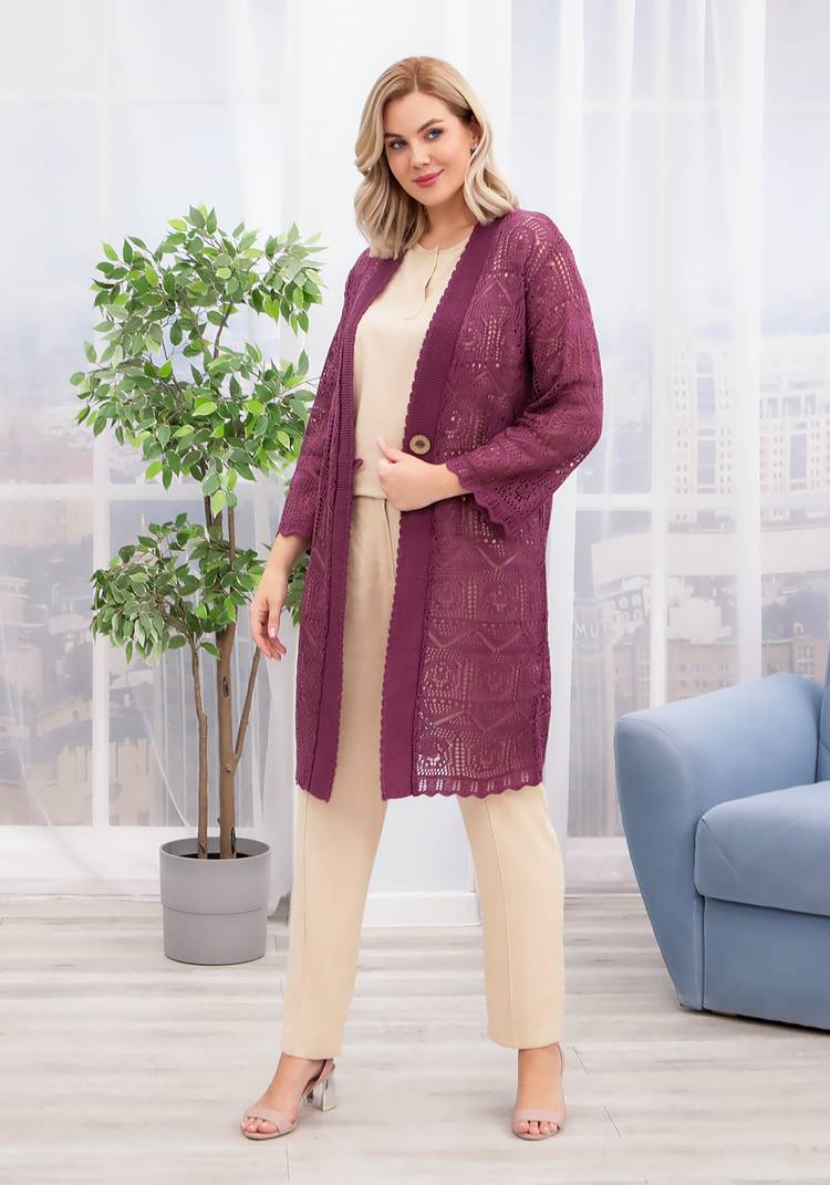Кардиган Ажурное мгновение шир.  750, рис. 26