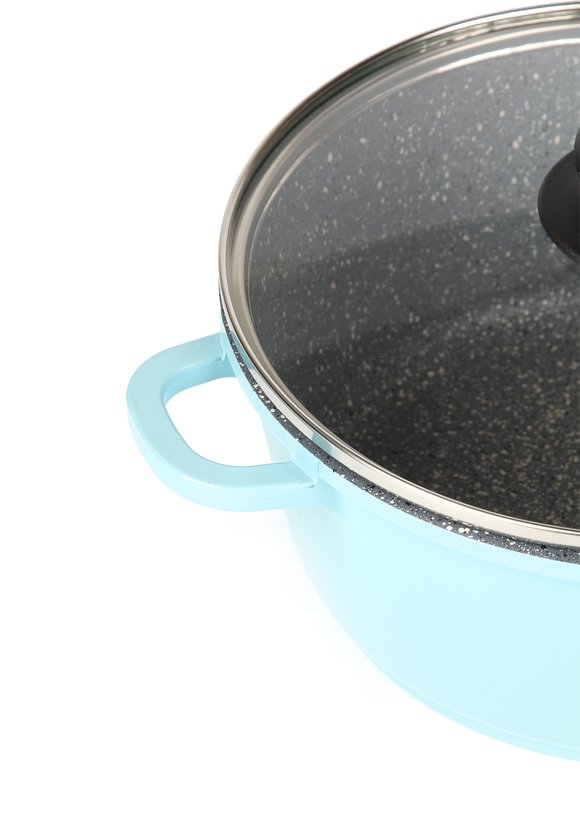 Кастрюля цветная, со стеклянной крышкой шир.  580, рис. 13