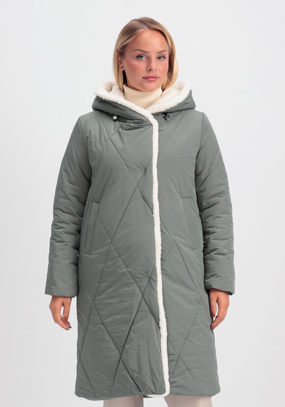 Пальто с меховой опушкой и капюшоном шир.  580, рис. 23