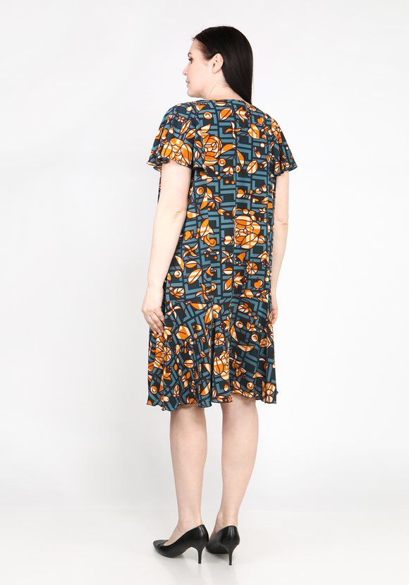 Платье с воланами по низу и на плечах шир.  580, рис. 3