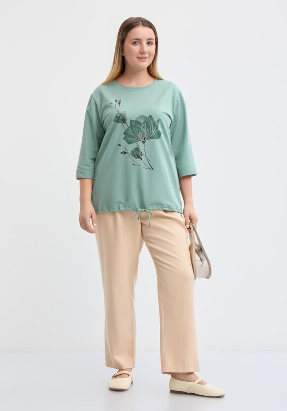 Блуза на кулиске с принтом шир.  580, рис. 32