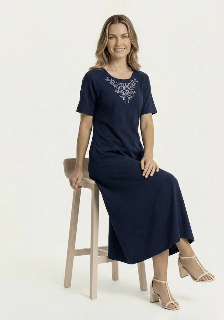 Платье из льна с вышивкой шир.  750, рис. 9