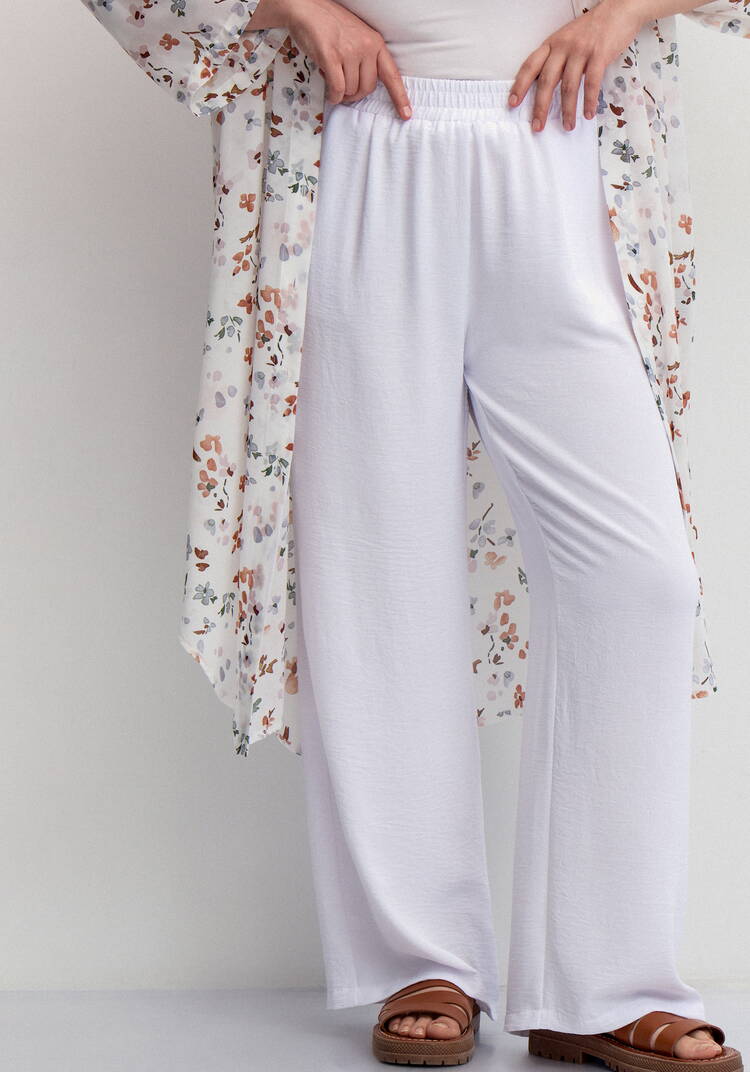 Брюки палаццо на резинке с карманами шир.  750, рис. 24