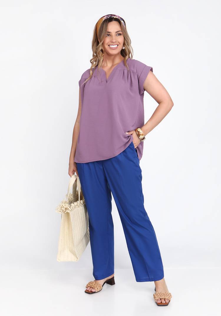 Блуза свободного кроя и декоративной сборкой шир.  750, рис. 5