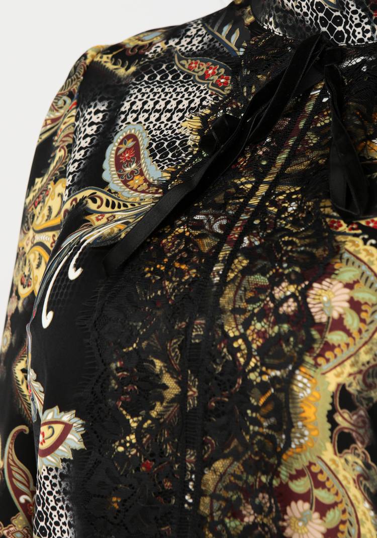 Туника с геометрическим принтом и кружевом шир.  750, рис. 4