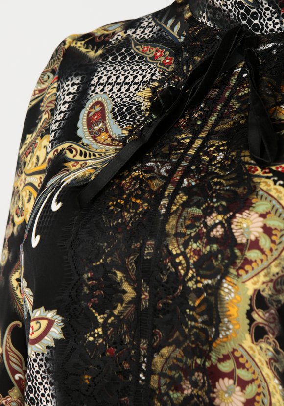 Туника с геометрическим принтом и кружевом шир.  580, рис. 4