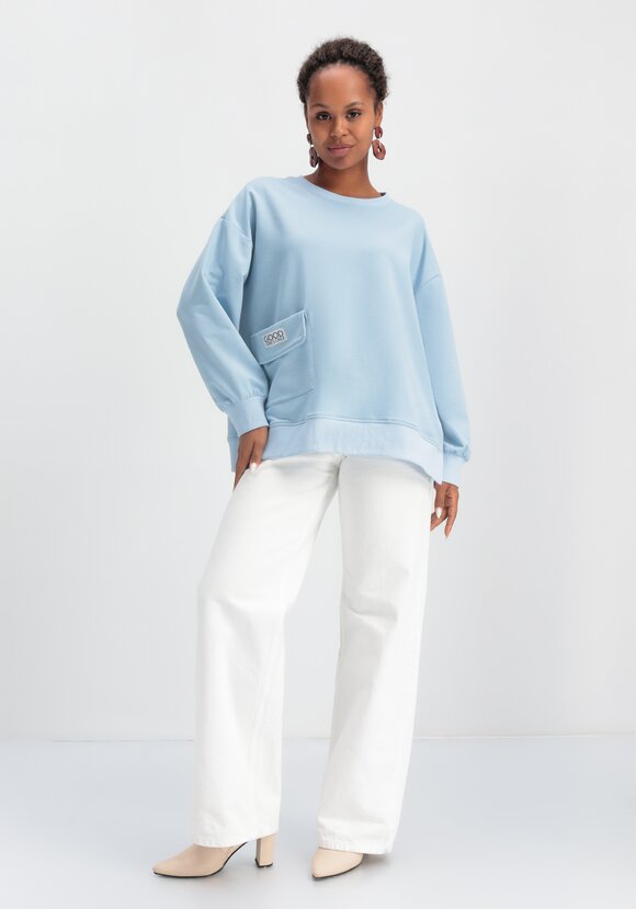 Свитшот свободного кроя с накладным карманом шир.  580, рис. 17