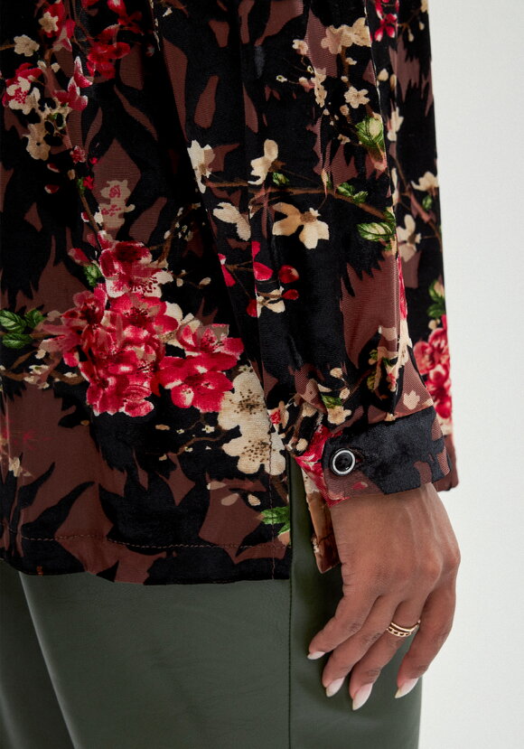 Блуза с цветочным принтом из бархатa шир.  580, рис. 6