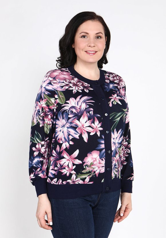 Кардиган Цветочная иллюзия шир.  580, рис. 2
