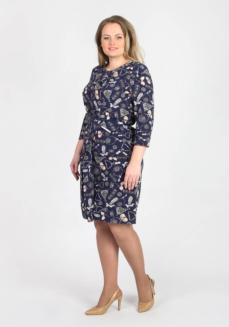 Платье прямого кроя с лаковым ремешком шир.  750, рис. 7