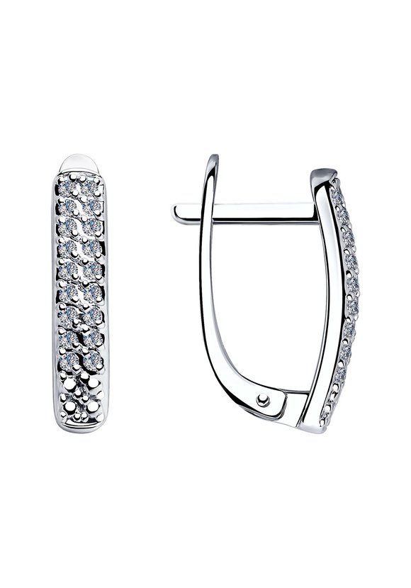 Серьги золотые Россыпь бриллиантов шир.  580, рис. 1