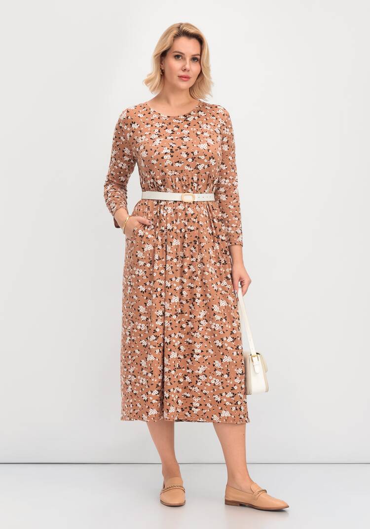 Платье с цветочным рисунком и рукавами 3/4 шир.  750, рис. 17