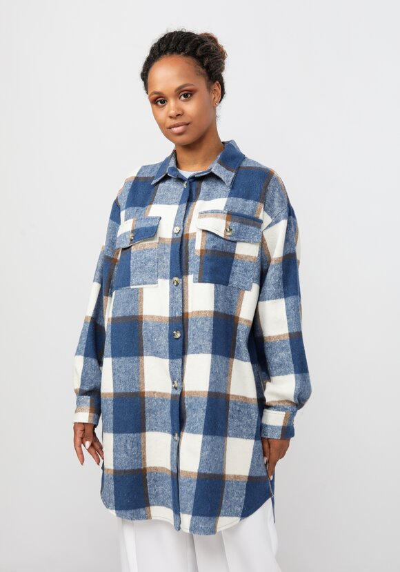 Рубашка удлиненная в клетку Венди шир.  580, рис. 4