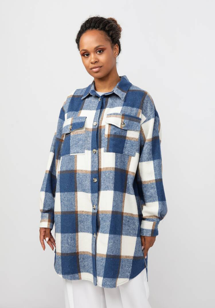 Рубашка удлиненная в клетку Венди шир.  750, рис. 4